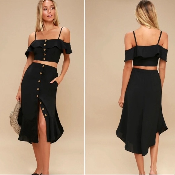 Lulus Dresses & Skirts - Lulu’s Malta Black Off Shoulder Two Piece Dress
